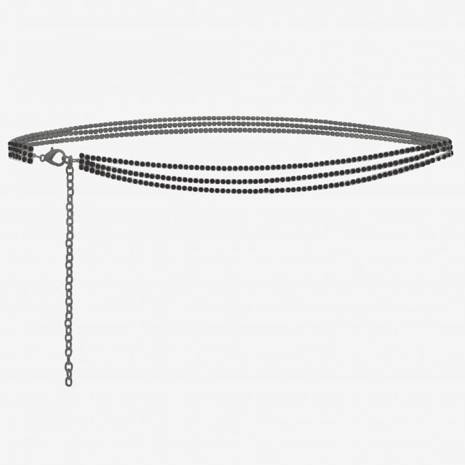 jon richard MOOD Jet Crystal Layered Chain Belt jon richard MOOD Jet Crystal Layered Chain Belt