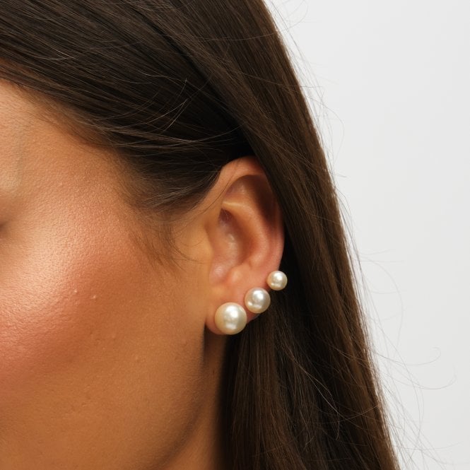 jon richard MOOD Pearl Stud Earrings - Pack Of 3