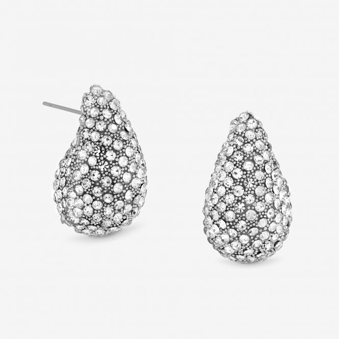 jon richard MOOD Silver Crystal Dome Stud Earrings