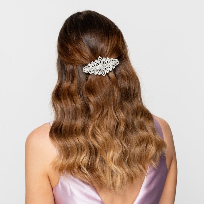 Jon Richard MOOD Silver Crystal Ornate Hair Clip