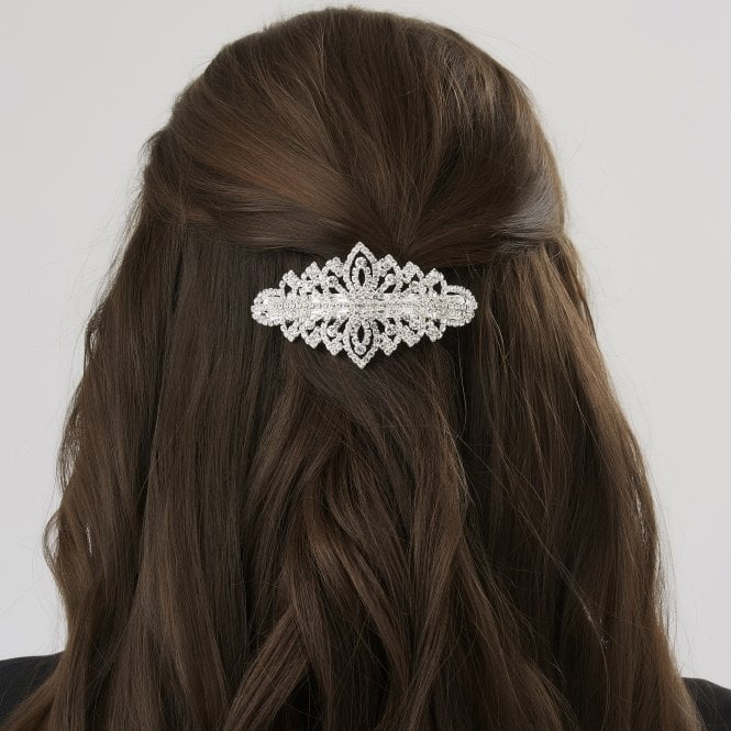 Jon Richard MOOD Silver Crystal Ornate Hair Clip