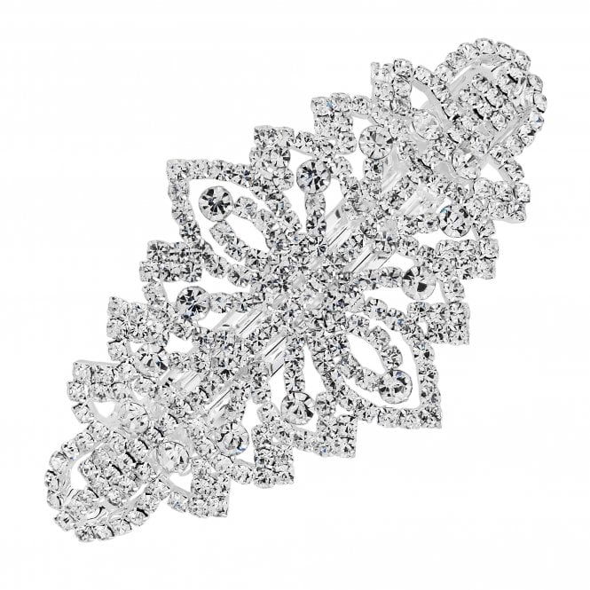 jon richard MOOD Silver Crystal Ornate Hair Clip