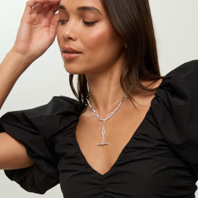 Jon Richard MOOD Silver Polished T Bar Necklace