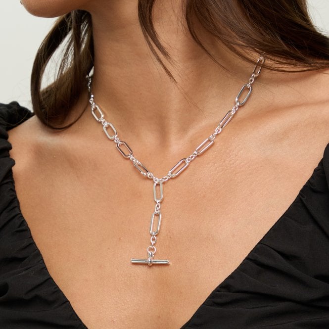 Jon Richard MOOD Silver Polished T Bar Necklace