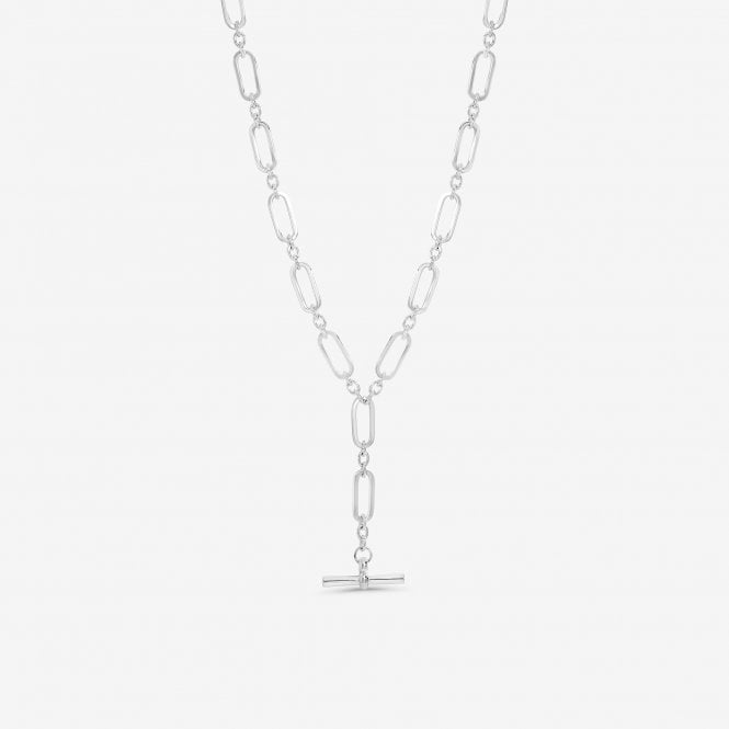 jon richard MOOD Silver Polished T Bar Necklace