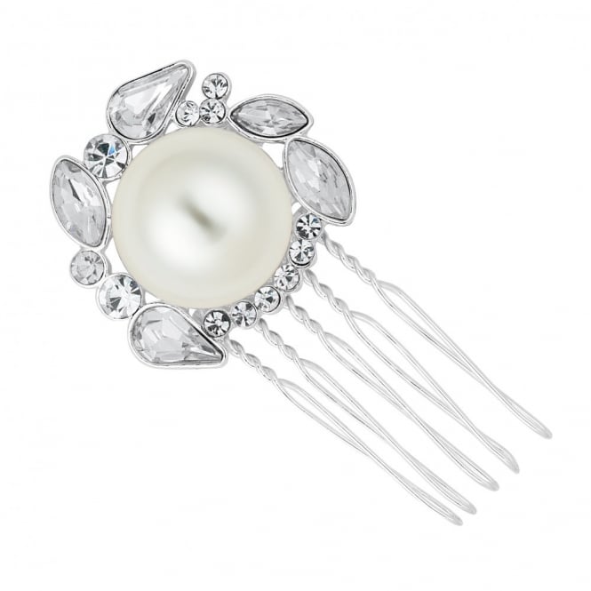 jon richard Jon Richard Pearl and crystal cluster mini hair comb