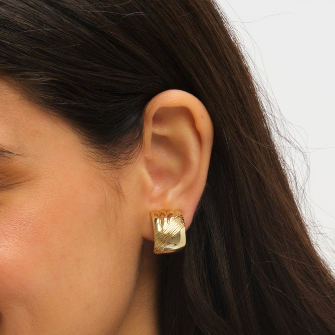 Jon Richard Jon Richard Polished And Ridge Clip Earrings