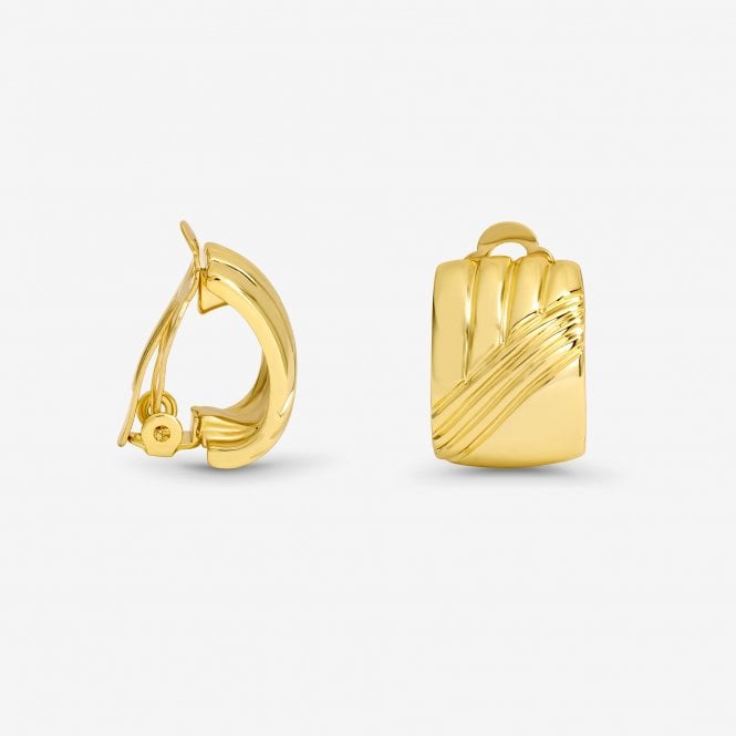 jon richard Jon Richard Polished And Ridge Clip Earrings