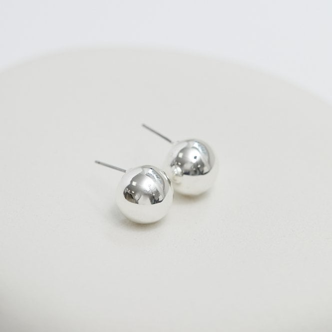 Jon Richard Jon Richard Polished Silver Orb Stud Earrings