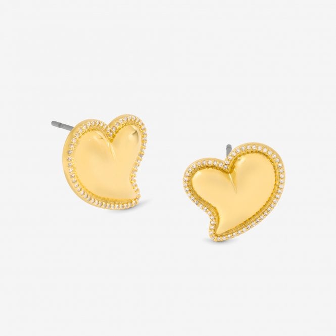 jon richard Jon Richard Puff Heart And Cubic Zirconia Stud Earrings