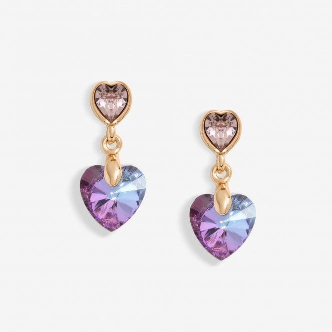 jon richard Jon Richard Radiance Collection Rose Gold Plated Pink Heart Drop Earrings