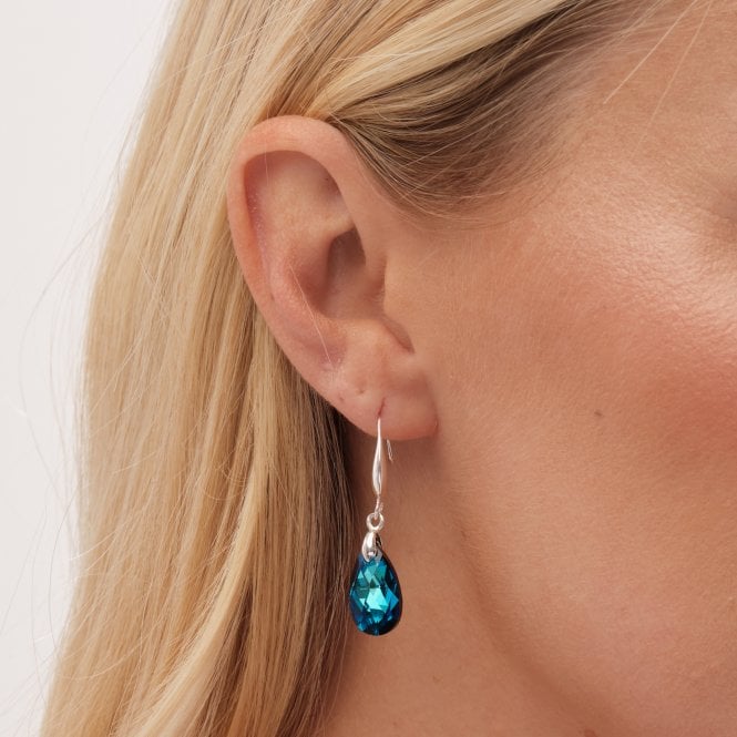 Jon Richard Jon Richard Radiance Collection Silver Plated Blue Fish Hook Drop Earrings