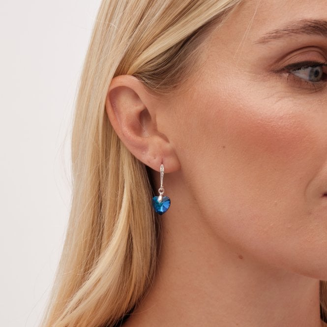 Jon Richard Jon Richard Radiance Collection Silver Plated Blue Bermuda Heart Drop Earrings
