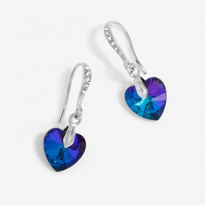 jon richard Jon Richard Radiance Collection Silver Plated Blue Bermuda Heart Drop Earrings