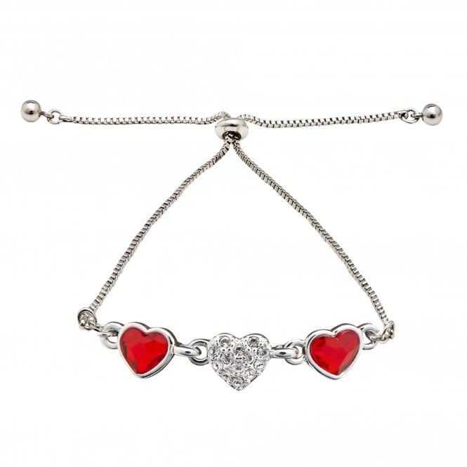 jon richard Jon Richard Radiance Collection Silver Plated Red Dancing Heart Toggle Bracelet