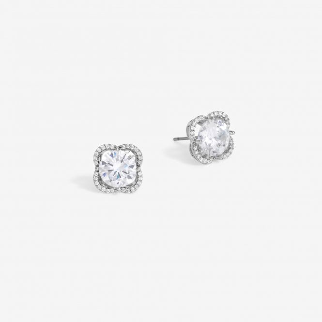 jon richard Jon Richard Rhodium Cubic Zirconia And Pave Stud Earrings