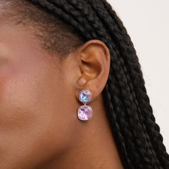 jon richard Jon Richard Rhodium Plated and Crystal Vitrail Drop Earrings