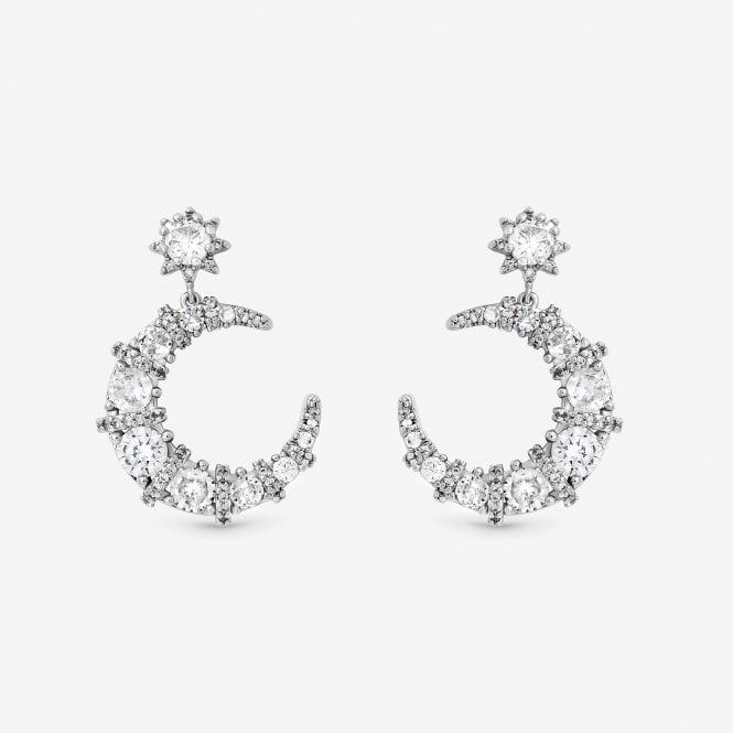 jon richard Jon Richard Rhodium Plated and Cubic Zirconia Celestial Drop Earrings