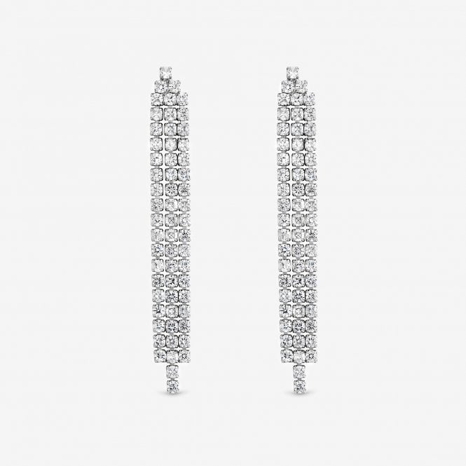 jon richard Jon Richard Rhodium Plated and Cubic Zirconia Crystal Drop Earrings