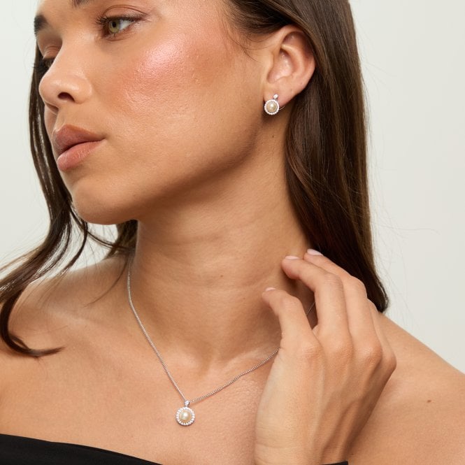 Jon Richard Jon Richard Rhodium Plated And Cubic Zirconia Pearl Halo Box Set - Gift Box