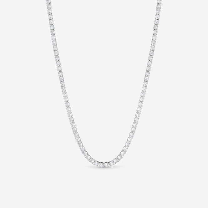 jon richard Jon Richard Rhodium Plated and Cubic Zirconia Round Tennis Necklace