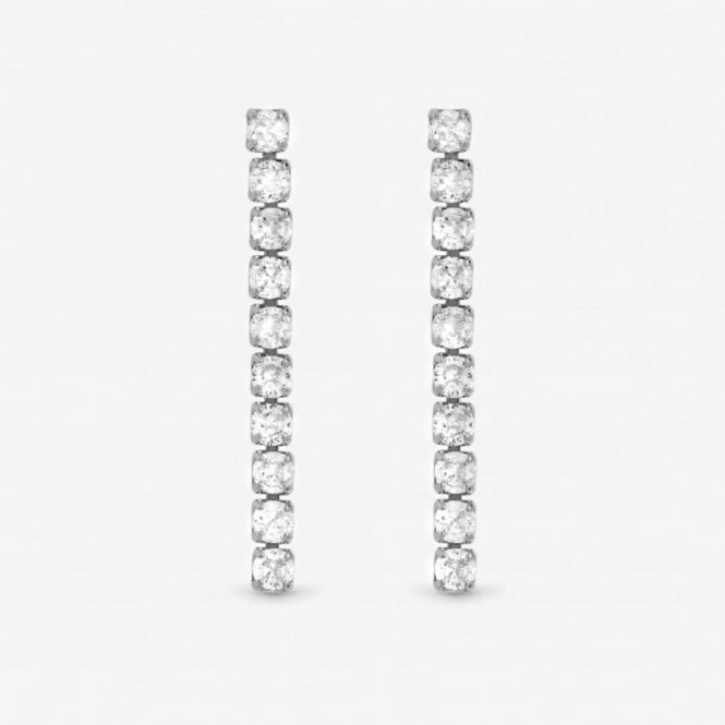 jon richard Jon Richard Rhodium Plated and Cubic Zirconia Round Tennis Earrings