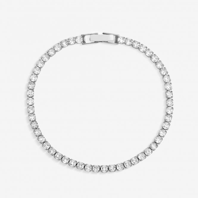 jon richard Jon Richard Rhodium Plated and Cubic Zirconia Round Tennis Bracelet