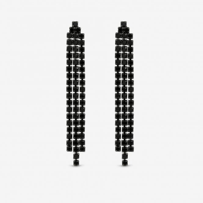 jon richard Jon Richard Rhodium Plated and Jet Drop Earrings
