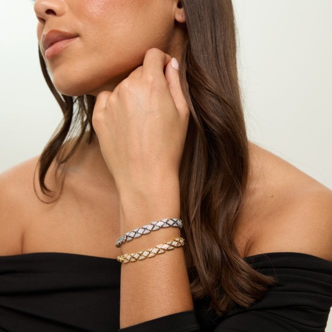 Jon Richard Jon Richard Rhodium Plated And Pave Link Bracelet