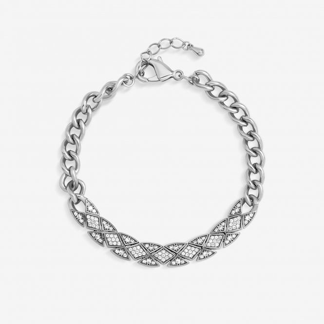 jon richard Jon Richard Rhodium Plated and Pave Link Bracelet