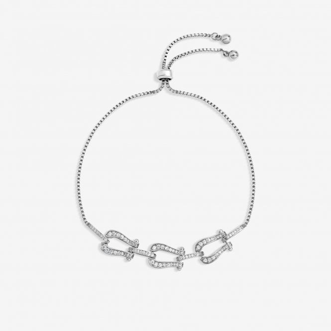 jon richard Jon Richard Rhodium Plated and Pave Link Toggle Bracelet