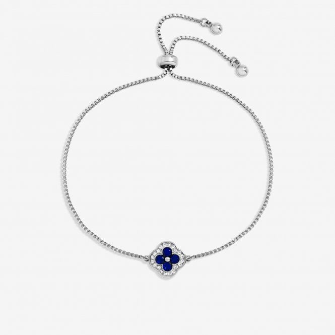 jon richard Jon Richard Rhodium Plated and Sapphire Clover Toggle Bracelet