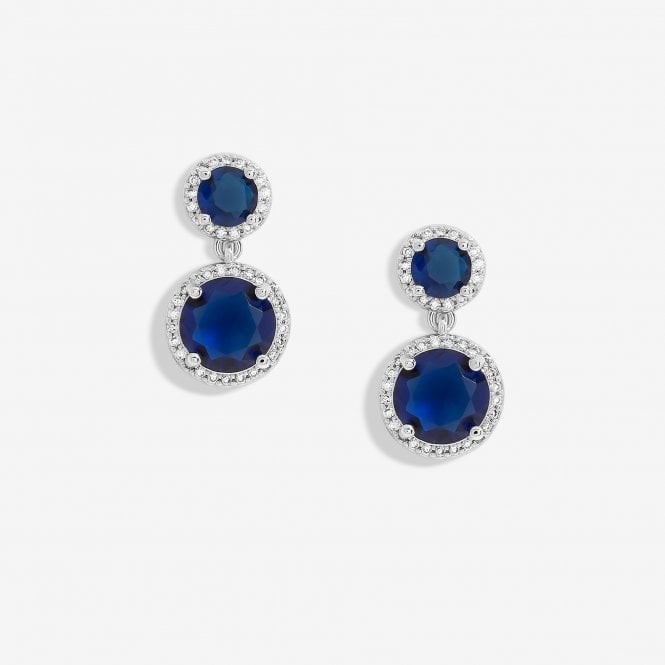 jon richard Jon Richard Rhodium Plated And Sapphire Double Halo Earrings