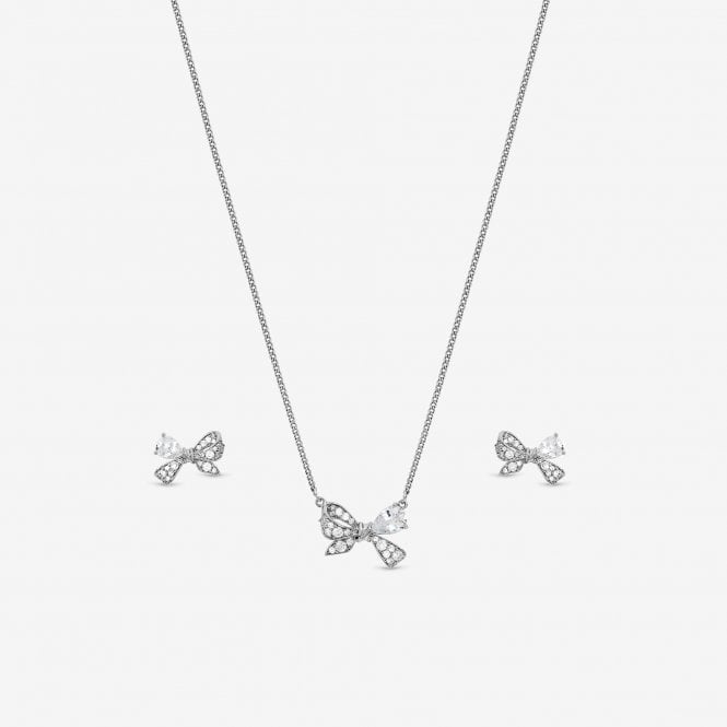 Jon Richard Jon Richard Rhodium Plated Bow Box Set - Gift Box