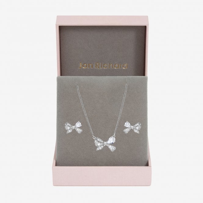 jon richard Jon Richard Rhodium Plated Bow Box Set - Gift Box