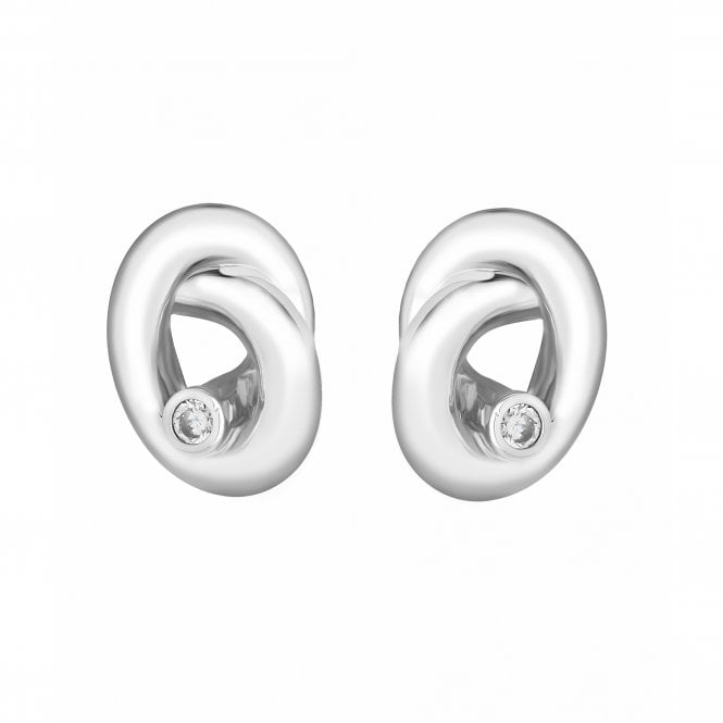 Jon Richard Jon Richard Rhodium Plated Crystal Knot Earrings