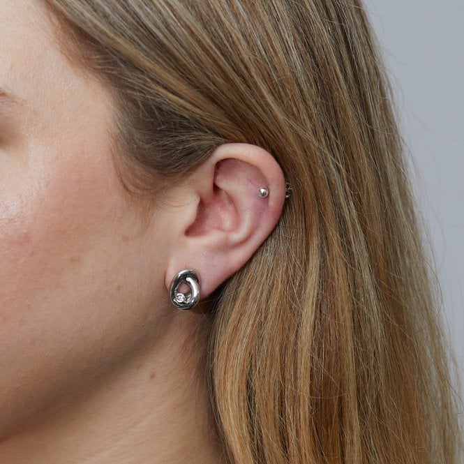 Jon Richard Jon Richard Rhodium Plated Crystal Knot Earrings