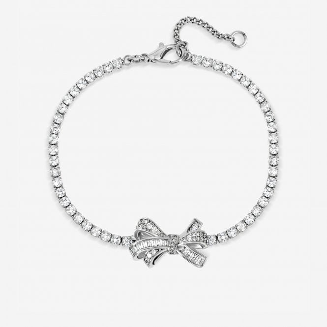 jon richard Jon Richard Rhodium Plated Cubic Zirconia Bow Tennis Bracelet