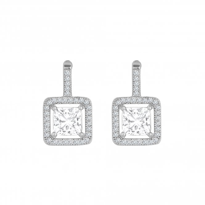 Jon Richard Jon Richard Rhodium Plated Cubic Zirconia Crystal Drop Earrings