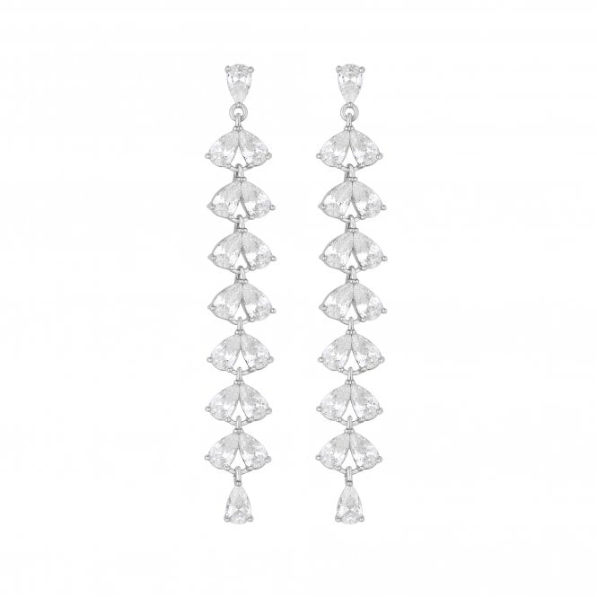 jon richard Jon Richard Rhodium Plated Cubic Zirconia Linear Drop Earrings