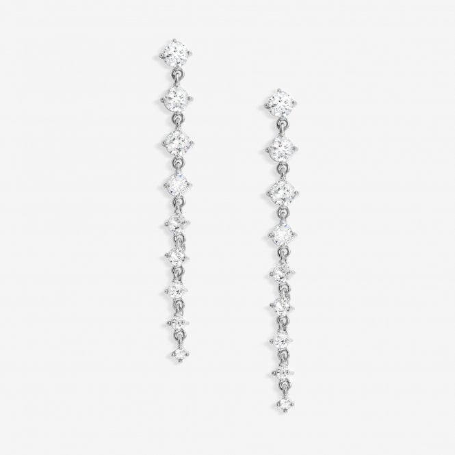 jon richard Jon Richard Rhodium Plated Cubic Zirconia Linear Earrings