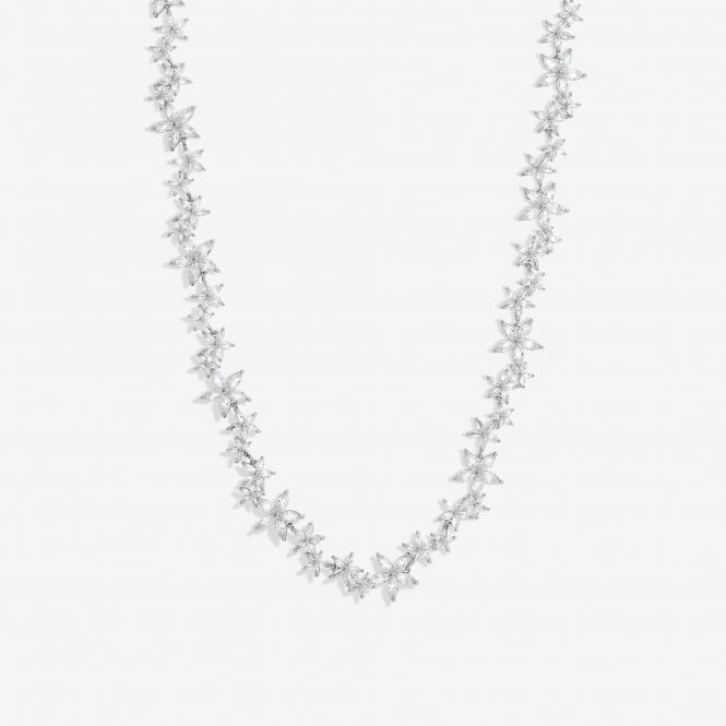 jon richard Jon Richard Rhodium Plated Cubic Zirconia Mixed Floral Allway Necklace