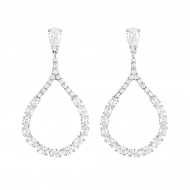 Jon Richard Jon Richard Rhodium Plated Cubic Zirconia Open Earrings