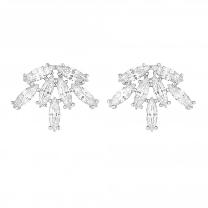 jon richard Jon Richard Rhodium Plated Cubic Zirconia Starburst Earrings