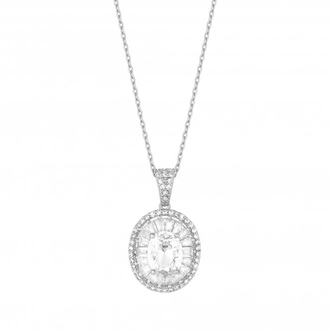 Jon Richard Jon Richard Rhodium Plated Cubic Zirconia Statement Crystal Pendant Necklace - Gift Boxed