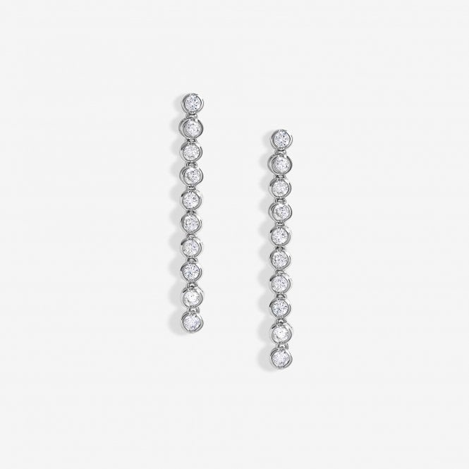 jon richard Jon Richard Rhodium Plated Cubic Zirconia Tennis Earrings