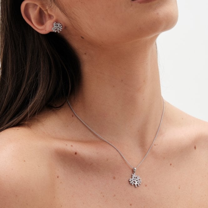 Jon Richard Jon Richard Rhodium Plated Cubic Zirconia Tree Of Love Box Set - Gift Box