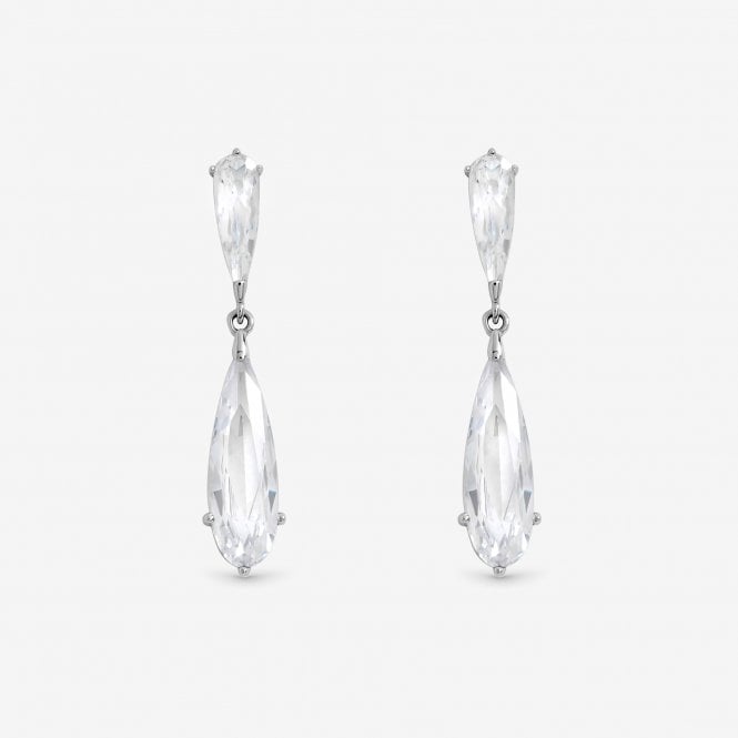 jon richard Jon Richard Rhodium Plated Delicate Crystal Drop Earrings