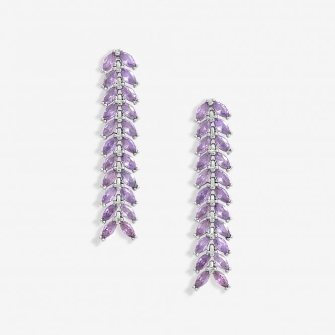 jon richard Jon Richard Rhodium Plated Lavender Leaf Earrings