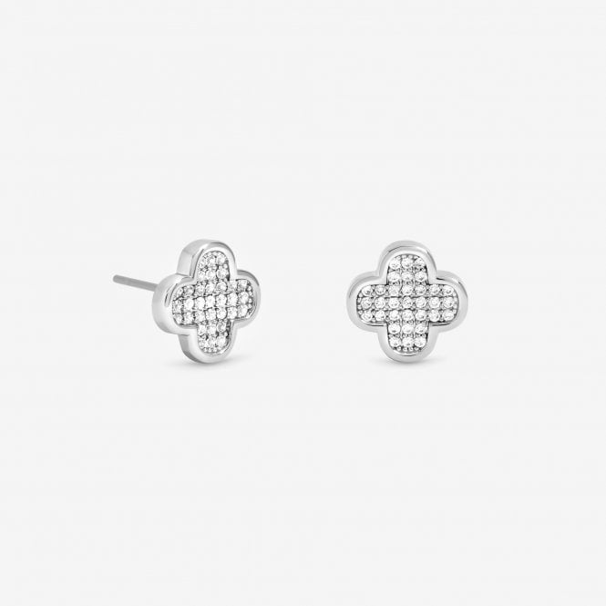 jon richard Jon Richard Rhodium Plated Micro Pave Stud Earrings